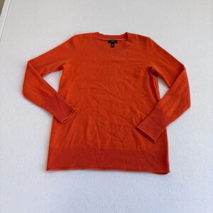 Aqua Cashmere Sweater Women's XL Orange Crew Neck Long Sleeve Soft Quiet Luxury